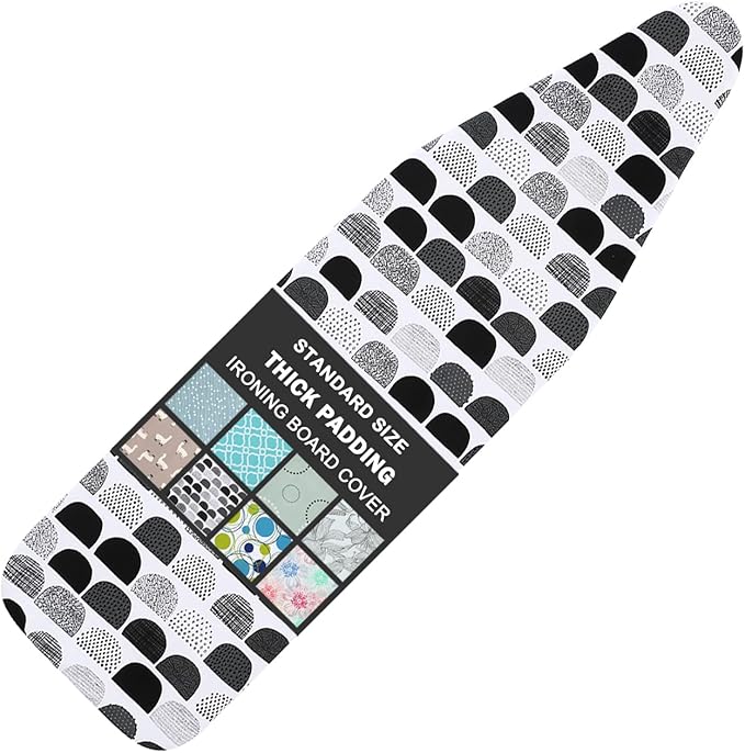 Ironing Board Cover and Pad Standard Size 15" x 54", 3 Pairs of Hook and Loop by LCLW