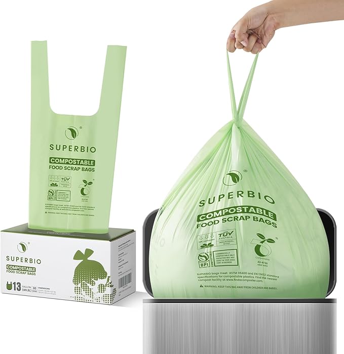 SUPERBIO 13 Gallon Compostable Kitchen Waste Bags - Image 2