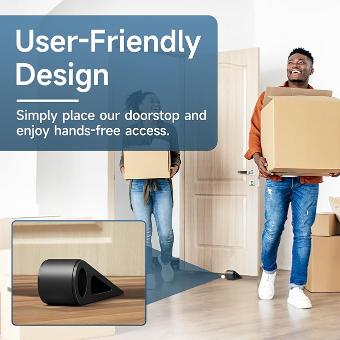2 Pcs Heavy Duty Door Stopper for Bottom of Door, Aluminum & Rubber Door Stop - Image 6