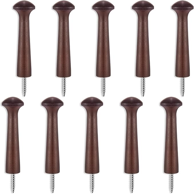 10 Pieces Wooden Shaker Peg Screw-on Pegs 3.62 Inch Long Unfinished Wood Shaker by Jetec