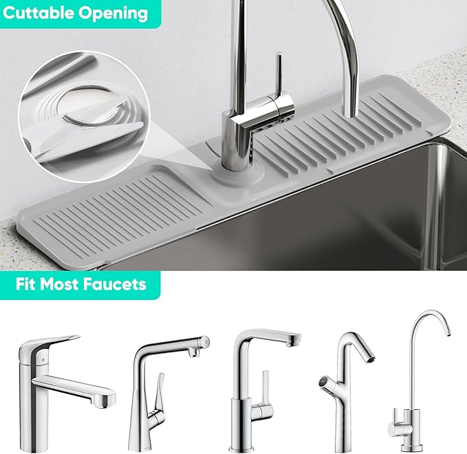 24 Inch Longer Faucet Mat for Kitchen SinkBathroom Kitchen Sink Splash Guard - Image 5