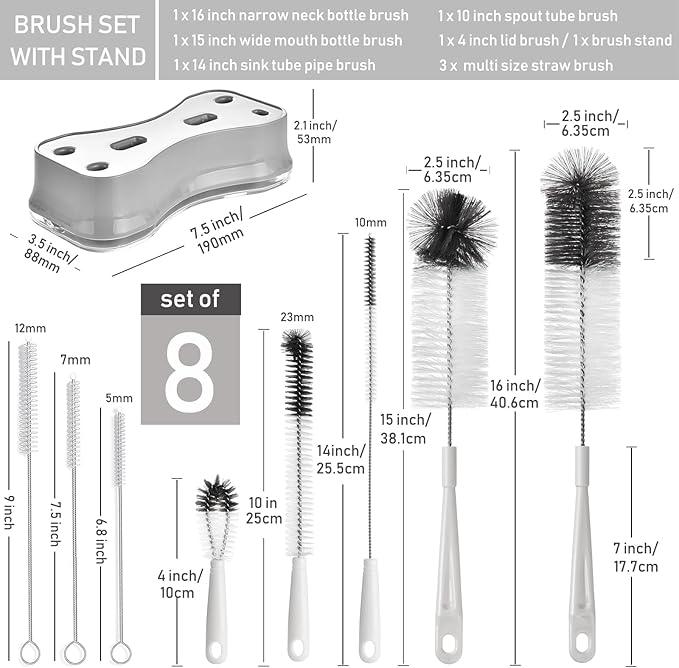 ALINK 8 Pack Bottle Brush Cleaning Set - Image 2