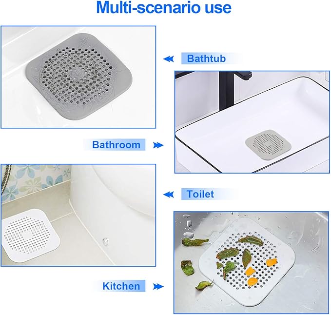 Drain Hair Catcher 2 Packs, Shower/Bathtub Drain Cover, Silicone Hair Catcher - Image 4