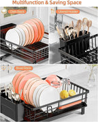 Dish Drying Rack for Kitchen Counter, Stainless Steel Drainer Anti Rust - Image 5