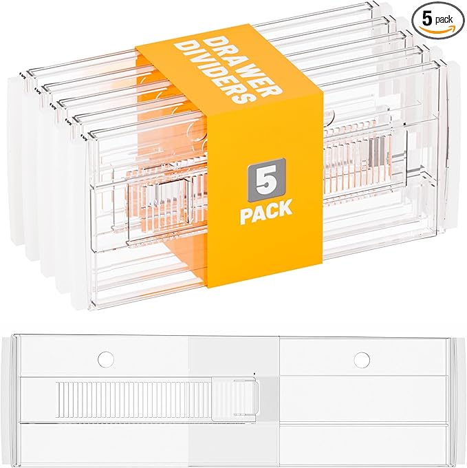 Yieach 5 Pack 6 Inch Tall Acrylic Drawer Divider by Yieach