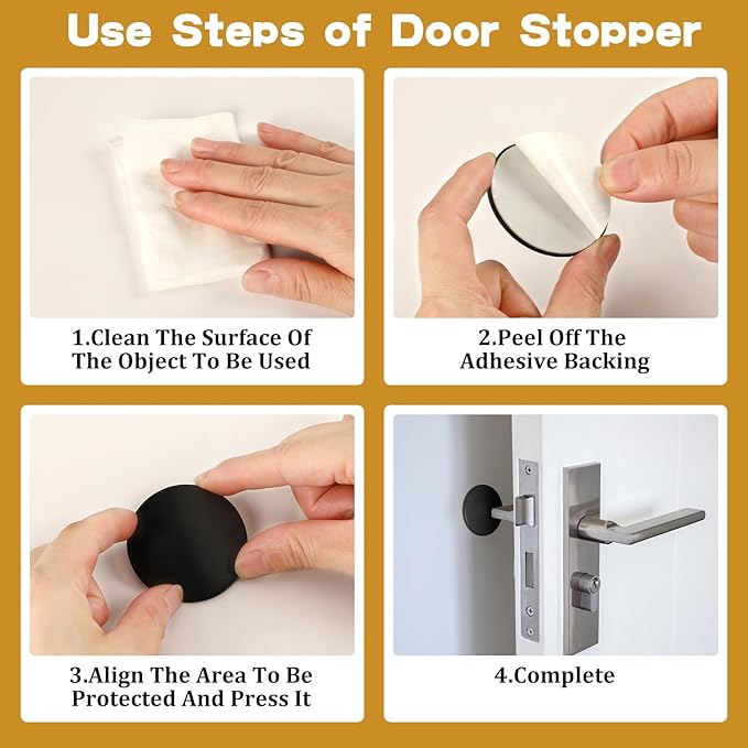 JULBEAR Door Stopper Wall Protector, Door Knob Stoppers - Image 4