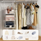 Hanging Closet Organizers and Storage, 3 Tier Closet Shelf Clothes Organizer - Image 2