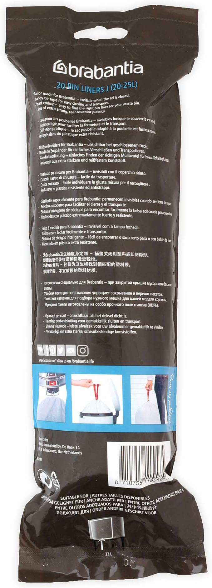 Brabantia PerfectFit Trash Bags High Quality Thick Plastic Trash Can Liners - Image 5