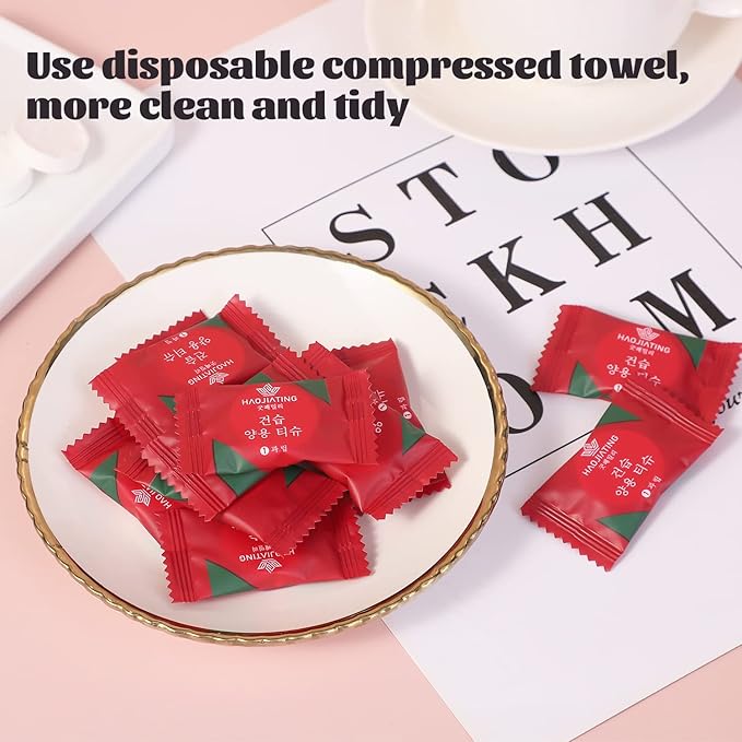 100 Pcs Mini Compressed Towels, Disposable Face Compressed Towel, Compressed - Image 3