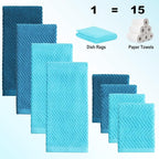 100% Cotton Kitchen Towels and Dishcloths Set - Image 2