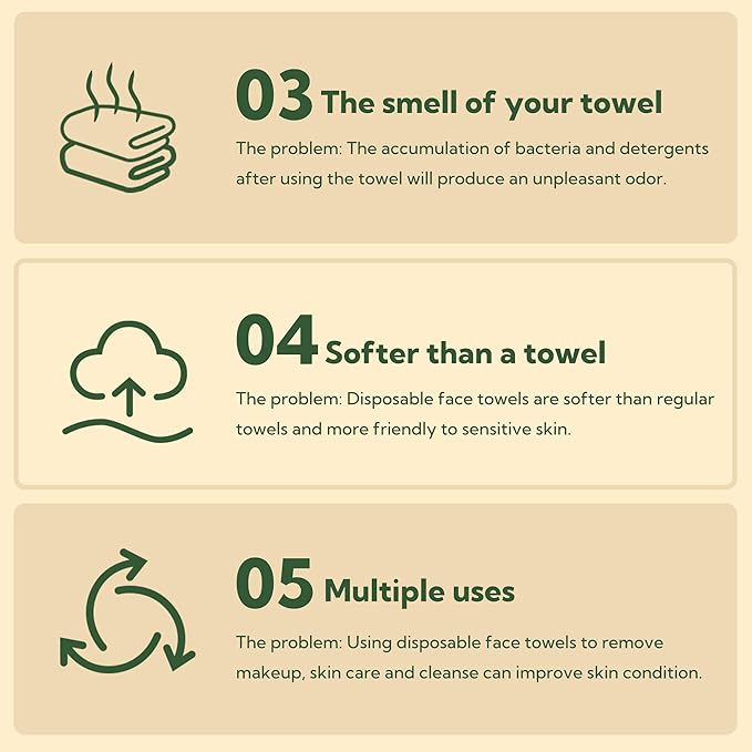 GRANNY SAYS Disposable Face Towels, Bamboo Viscose Face Towelettes Disposable - Image 5