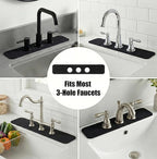 2PCS Faucet Mat for Bathroom Sink 3 Holes: 23.5’’Lx4.5’’W Splash Guard Fits 8 - Image 3
