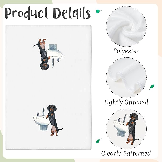 GROBRO7 Funny Dachshund Hand Towel - Image 3