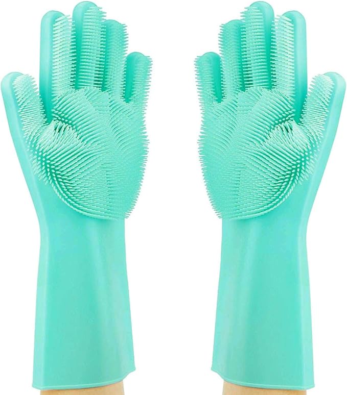 Magic Dishwashing Cleaning Sponge Gloves Reusable Silicone Brush Scrubber Gloves - Image 8