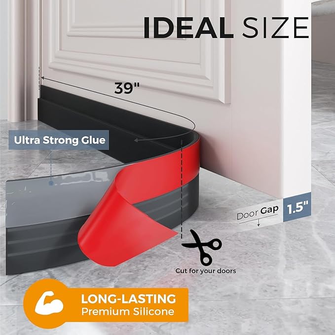 GroTheory 4 Pack Door Draft Stopper, Under Door Sweep - Image 4