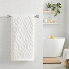 Artoid Mode 1 Pc White 3D Diamond Grid Jacquard Hand Towels - Image 2