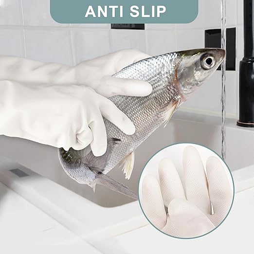 2 Pairs, 15 Inches, Nitrile Cleaning Gloves, Kitchen Dishwashing Gloves - Image 5
