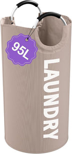 95L Folding Laundry Basket for Singles, Large Laundry Hamper by IHOMAGIC