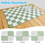 Checkered Dish Drying Mat for Kitchen Counter, Absorbent Non-Slip Coffee Mat - Image 4