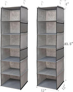6 Shelves Hanging Closet Organizer, 2 Pack Hanging Storage - Image 3
