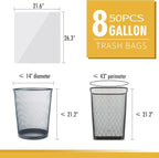 Medium Trash Bags, 6-8 Gallon White Garbage Bags Trash Can Liners - Image 2
