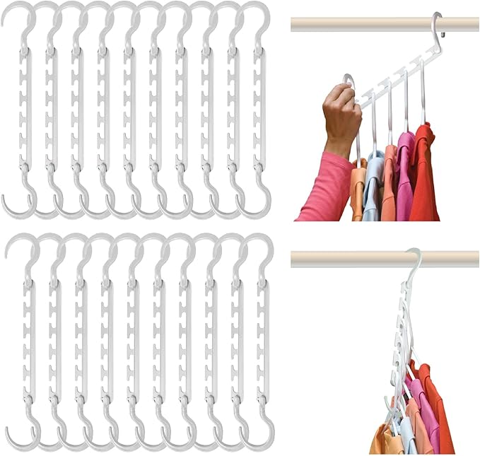 Wonder Hanger Max 20-Pack Space Saving Hangers, Reinforced Hooks Swivels 360° by WONDERHANGER