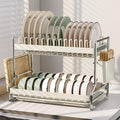 2 Tier Dish Drying Rack Dishes Organizer Rack Double Decker by Unknown
