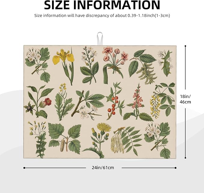 Plants Herbs Floral Dish Drying Mats - Image 2