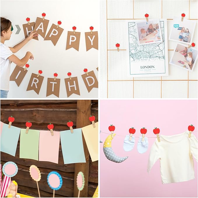 JarThenaAMCS 50 Pcs Back to School Wooden Clip - Image 7