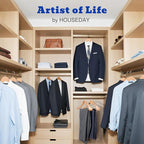 HOUSE DAY Wood Suit Hangers for Men, Smooth Wide Shoulder Wooden Hanger - Image 8
