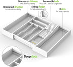Bamboo Kitchen Drawer Organizer, Expandable Silverware Organizer - Image 8