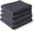 Encasa XO Kitchen Dish Towels Set | Grey | Waffle Weave and Flat Hand Tea Towel by EncasaXO