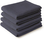 Encasa XO Kitchen Dish Towels Set | Grey | Waffle Weave and Flat Hand Tea Towel by EncasaXO