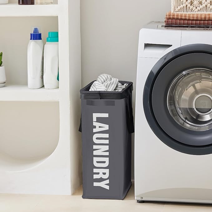 Slim Laundry Hamper with Removable Inner Bag and Side Handles, 45L Small - Image 6