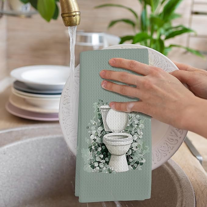 Sage Green Eucalyptus Hand Towels - Image 4