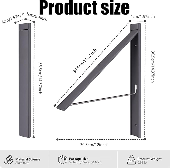 Retractable Clothes Drying Rack, Space Saver Wall Mounted Folding Hanger - Image 3