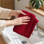 Jacquotha Red Hand Towels for Bathroom Ribbed - Image 6