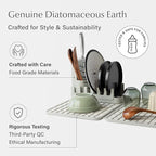 Dorai Home Collapsible Dish Drying Rack and Stone Dish Pad – Large Foldable - Image 5