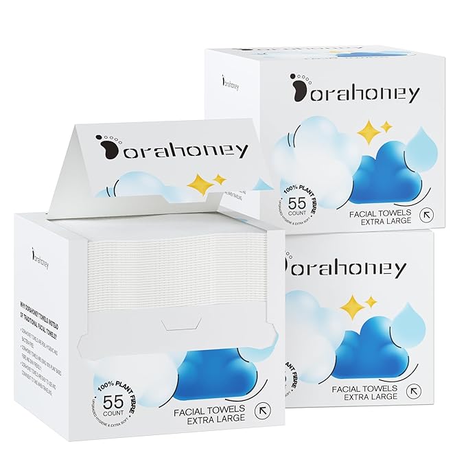 Disposable Face Towels, Ultra Soft Facial Towels by DORAHONEY