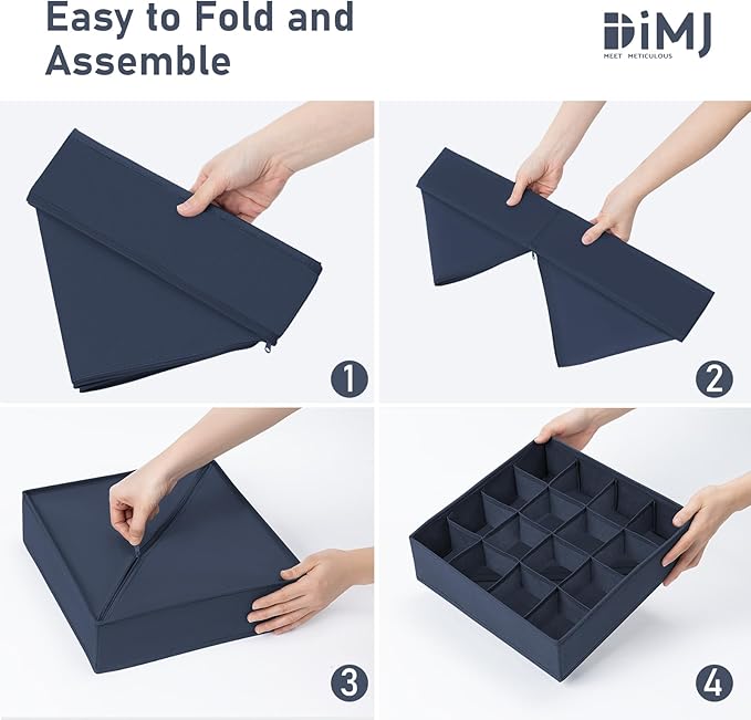 Joyoldelf Sock Drawer Organizer Divider 4 Packs Underwear Organizer, 2 x 24 - Image 7