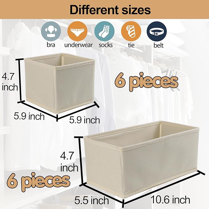 Drawer Organizer Clothes, Foldable Fabric Dresser Organizer Closet Organizers - Image 3