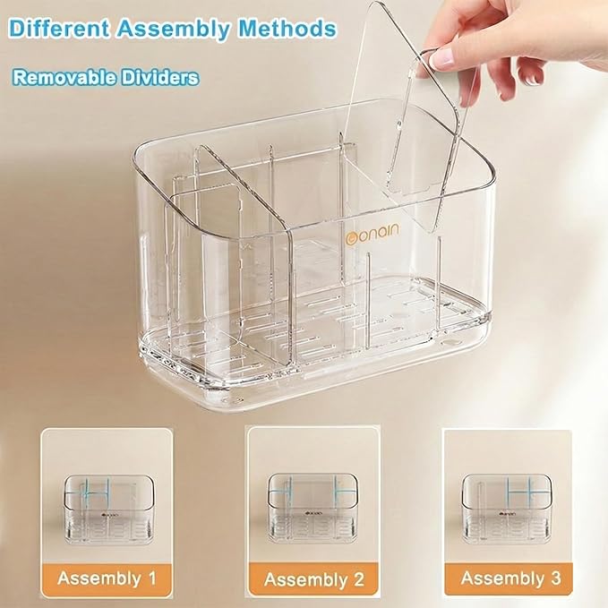 Toothbrush Holder for Bathroom Wall Mounted, 5 Slots Acrylic Toothbrush and - Image 5