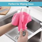 HOMEXCEL Pink Microfiber Cleaning Cloth, 8 Pack Cleaning Towels - Image 5