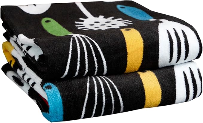 T-Fal Fiber Reactive Print Kitchen Towels: Highly Absorbent, Super Soft by T-falbrand