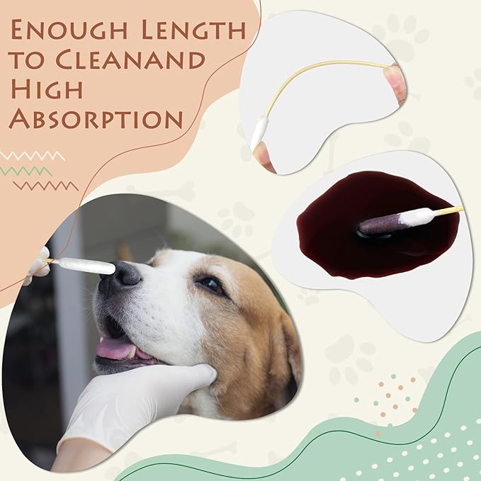 200 PCS Dog Ear Cleaning Kit; 6-Inch Large Cotton Swabs - Image 3