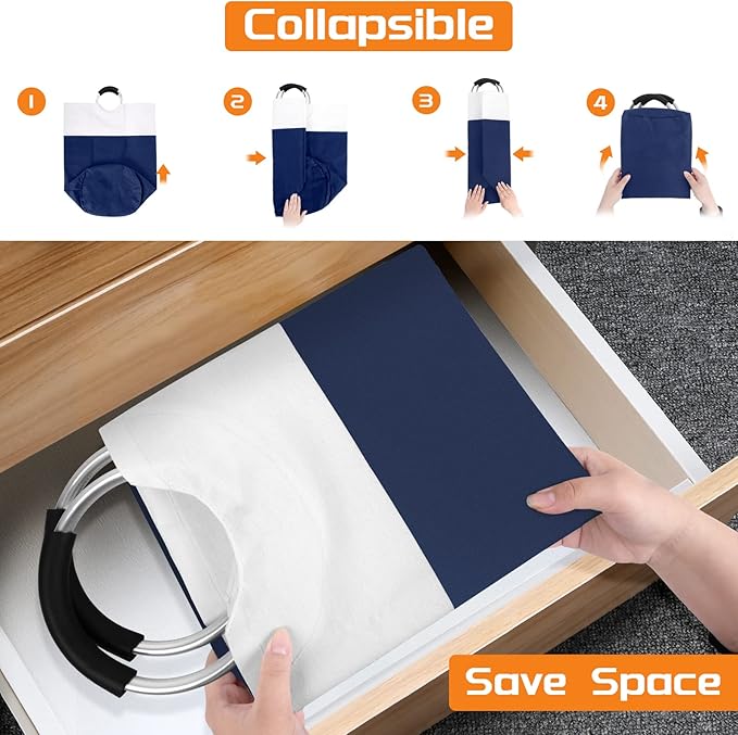 BlissTotes 90L Laundry Basket, Freestanding Laundry Hamper, Collapsible Dirty - Image 6