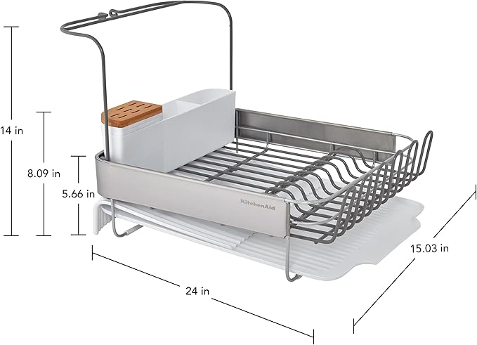 KitchenAid Full Size Compact to Full Capactiy Expandable Rust Resistant Dish - Image 5