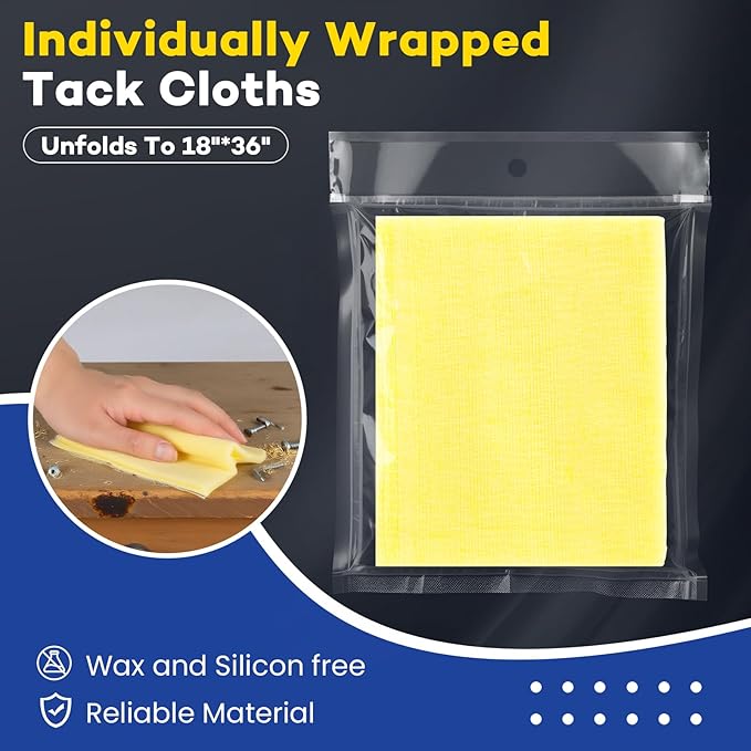 CAREGY 16Pcs Tack Cloth for Removing Dust from Woodworking, Sanding Particles - Image 2