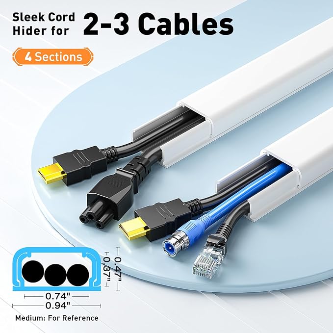Delamu TV Cord Hider, Cord Covers - Image 2
