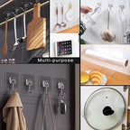 ZESLMG Large Adhesive Hooks for Hanging, 22 Pack Self Sticky Wall Hooks Heavy - Image 4